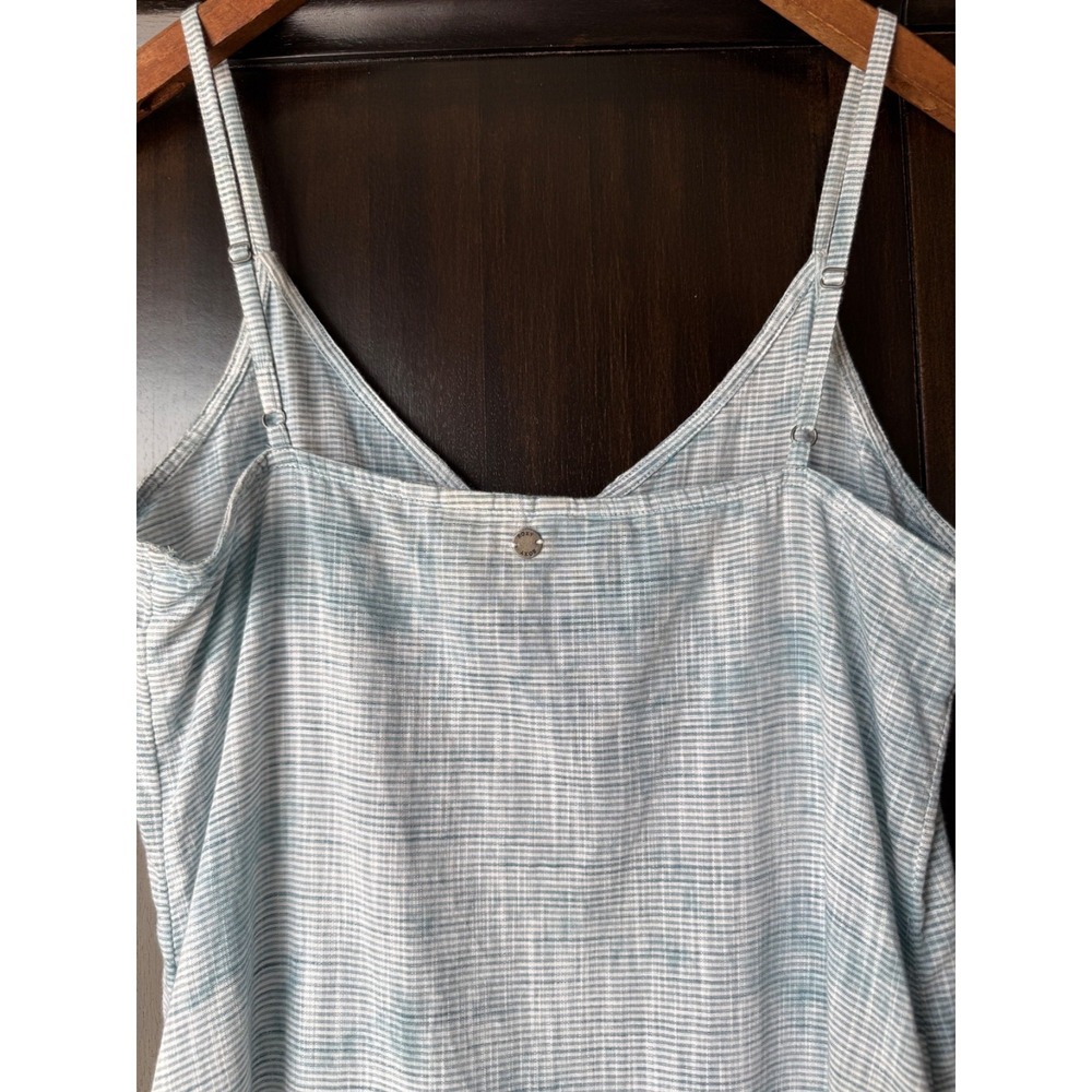 Roxy Cotton Button Front Slip Dress Stripe Midi Spaghetti‎ Strap S Minimal - Picture 6 of 16
